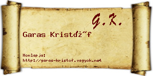 Garas Kristóf névjegykártya