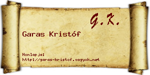 Garas Kristóf névjegykártya